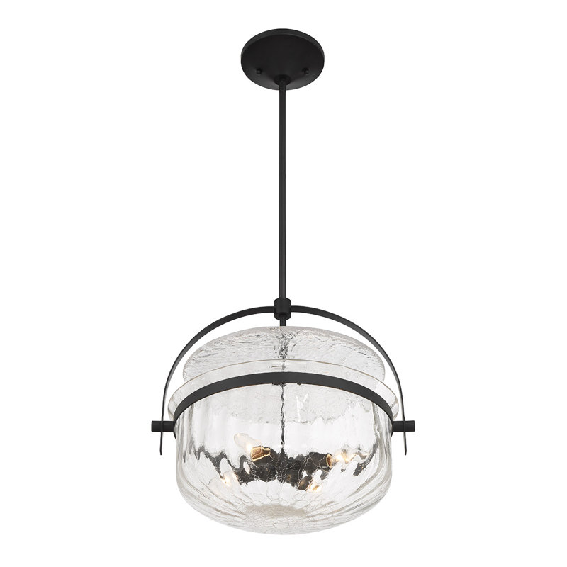 Natavius 4-Light Convertible Semi-Flush or Pendant in Matte Black, Matte Black