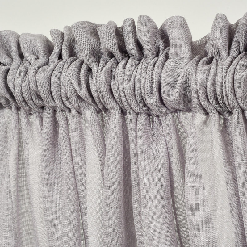Extra Long Sheer Curtain Panels, 52" W x 95" L, Gray
