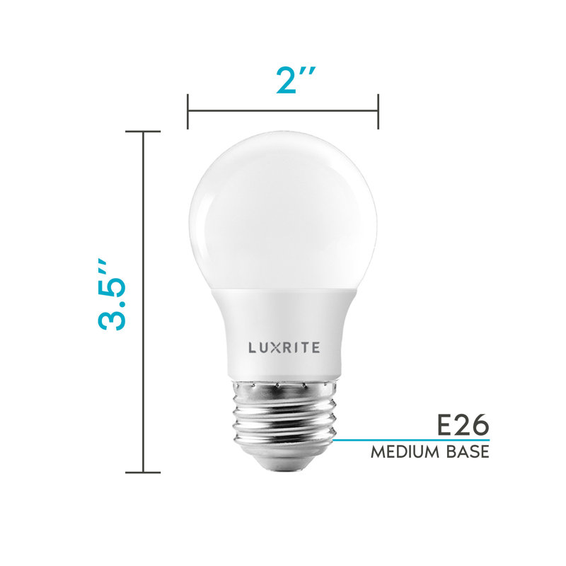 Luxrite A15 LED Bulb 40W Equivalent 7W 2700K Warm White 600 Lumens Enclosed Fixture Rated Dimmable E26 Base UL Listed 6 Pack