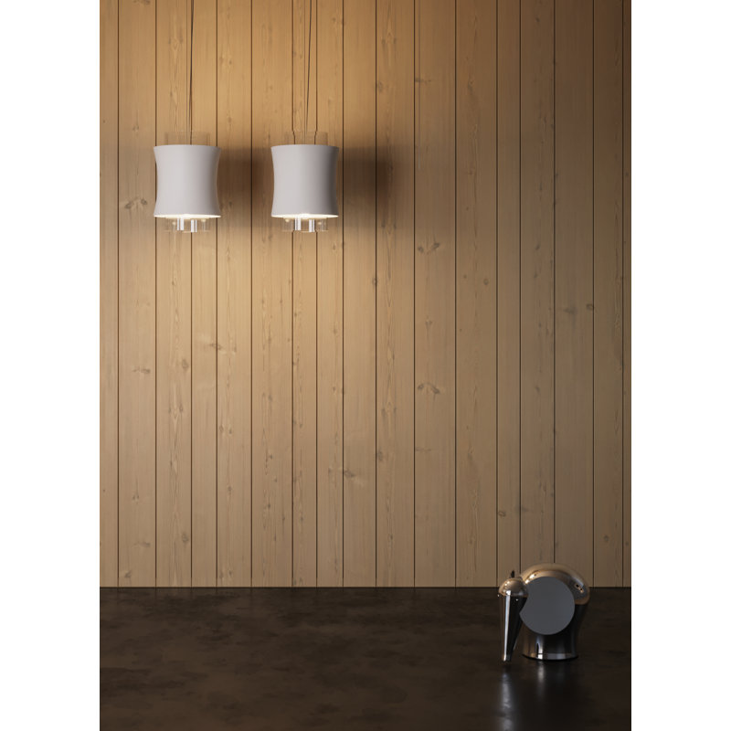 Fez 1 - Light Chrome Unique/Statement Pendant, 200cm H x 30cm W x 30cm D, Matt White