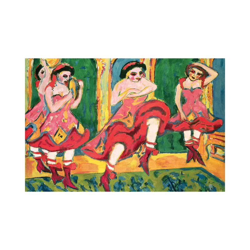 Czardas Dancers, 1908-20 by Ernst Ludwig Kirchner - Wrapped Canvas Print, 20.32cm H x 30.48cm W x 1.91cm D