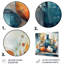 «Ezariyah Blue and Orange Artisanal Boho Pottery I», impression sur métal-2054397274