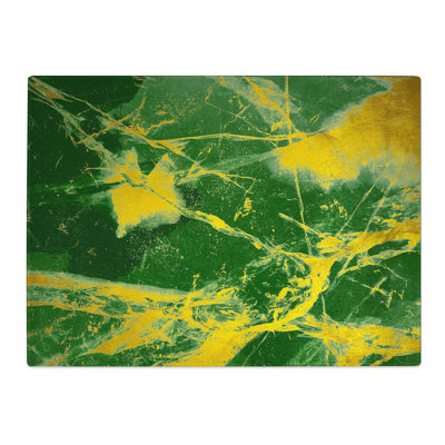 Golden Cracks  Glass Chopping Board