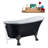 55" Streamline Clawfoot Soaking Acrylic Bathtub With Drain, Clawfeet, and Bamboo Tray-76109862-66366762