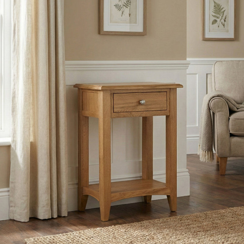 Censu 55 cm W Solid Wood Top Console Table