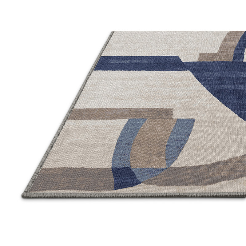Machine Washable Gray Area Rug, Square 3'