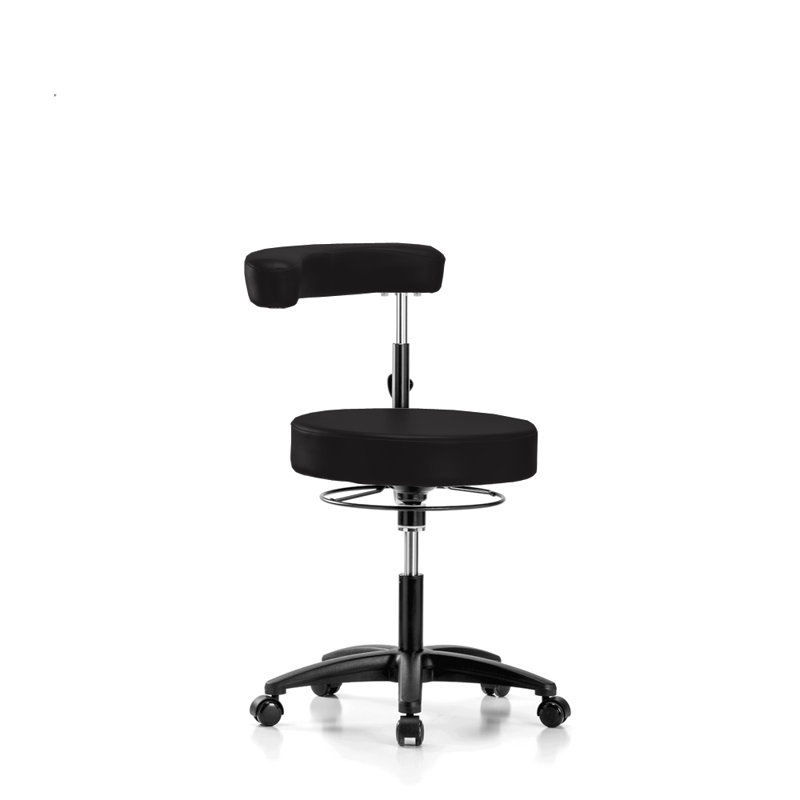 Tabouret à hauteur réglable Nama, H 39 po x l 24 po x P 24 po, Vinyle noir