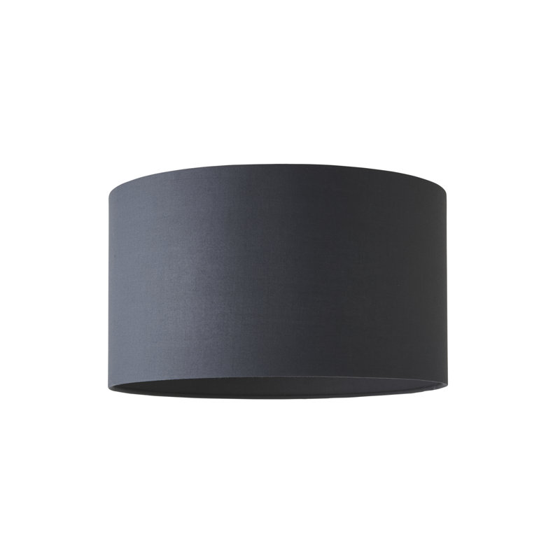 27.5cm H Cotton Drum Pendant Shade ( Screw On ), Charcoal, 25cm H x 45cm W x 45cm D