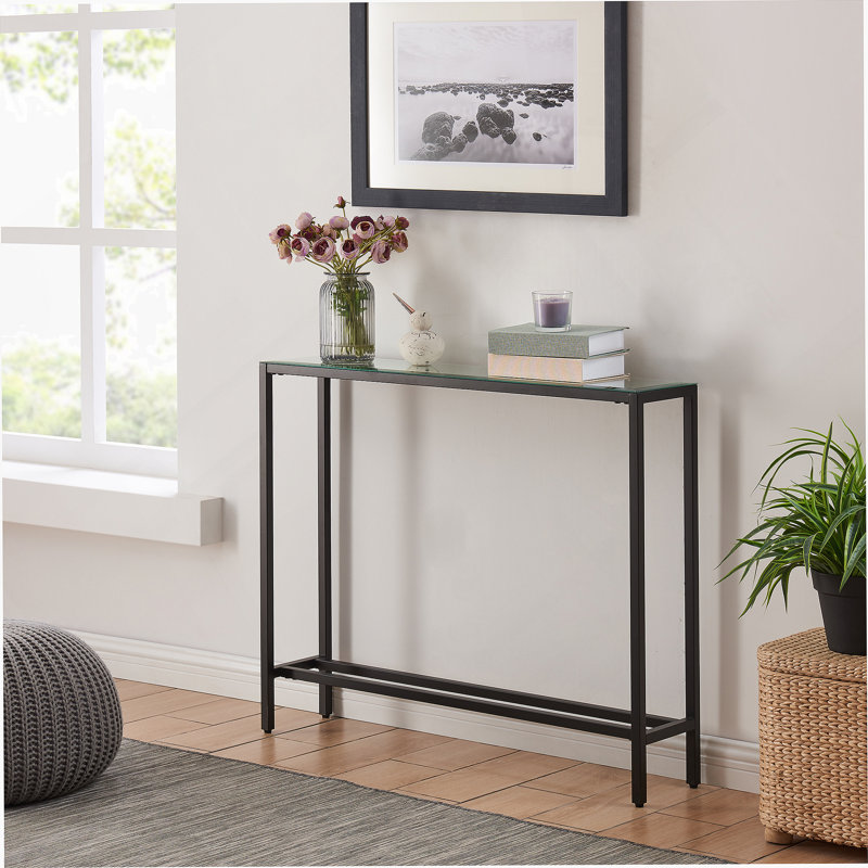 Petite console étroite avec plateau en miroir - élégante et polyvalente pour les petits espaces, pour la présentation et le rangement