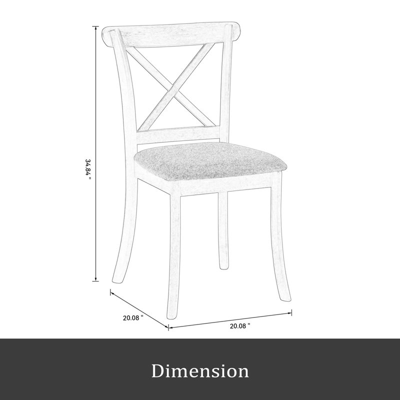 Ensemble de 2 chaises de salle à manger X, Brun, Beige
