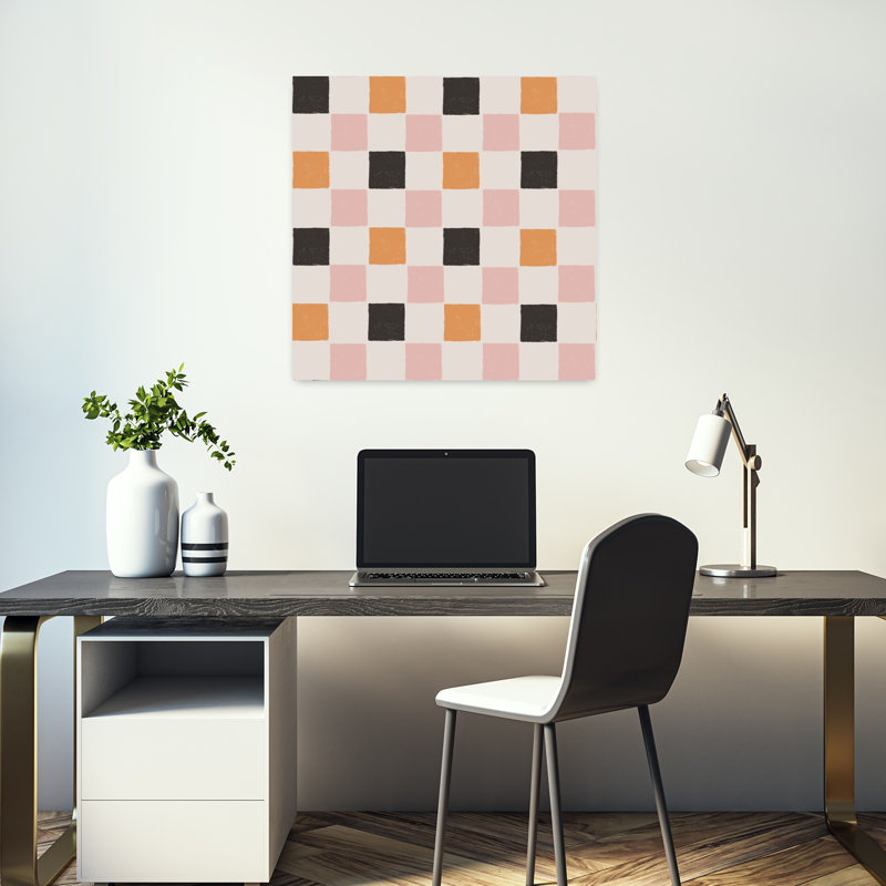 Art contemporain abstrait fantaisiste, H 18 po x l 18 po