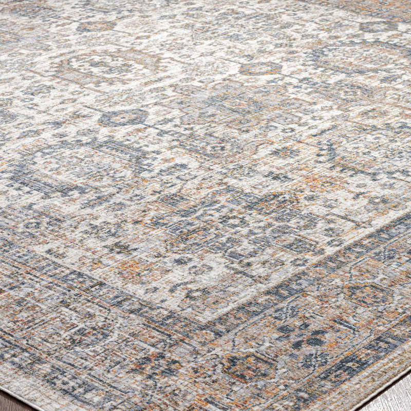 7 Oriental Area Rug in Ivory/Gray, Rectangle 8'6" x 11'6"