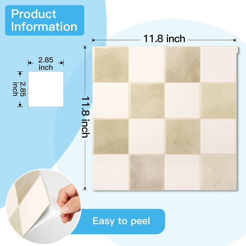Art3d 10-Pack Heavy-Duty Peel and Stick Backsplash