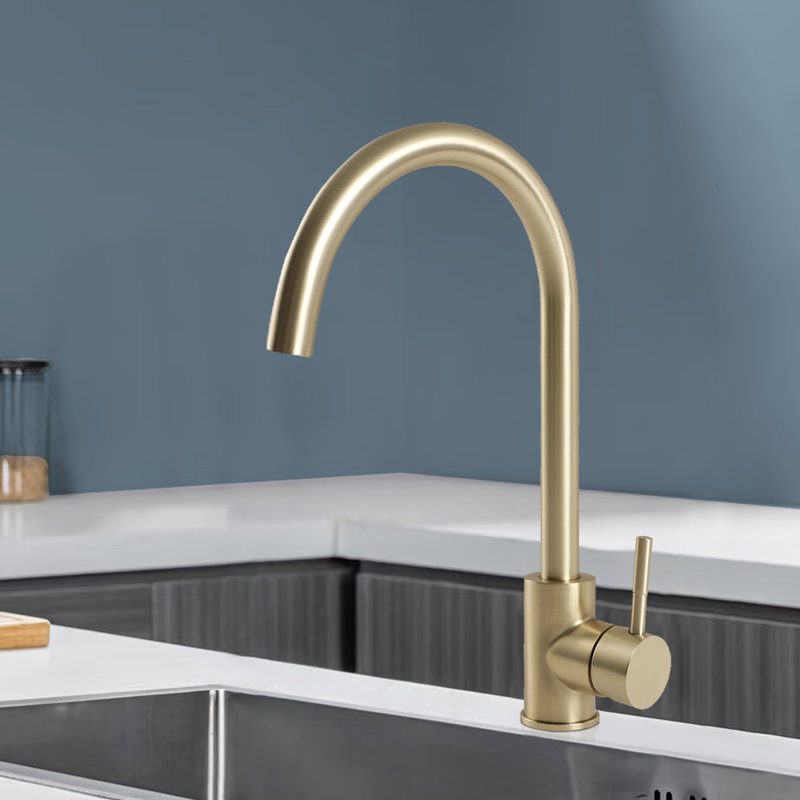 Robinet de cuisine en acier inoxydable à poignée simple Topcraft