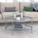 Ceno 36" Glass And Steel Round Coffee Table With Shelf