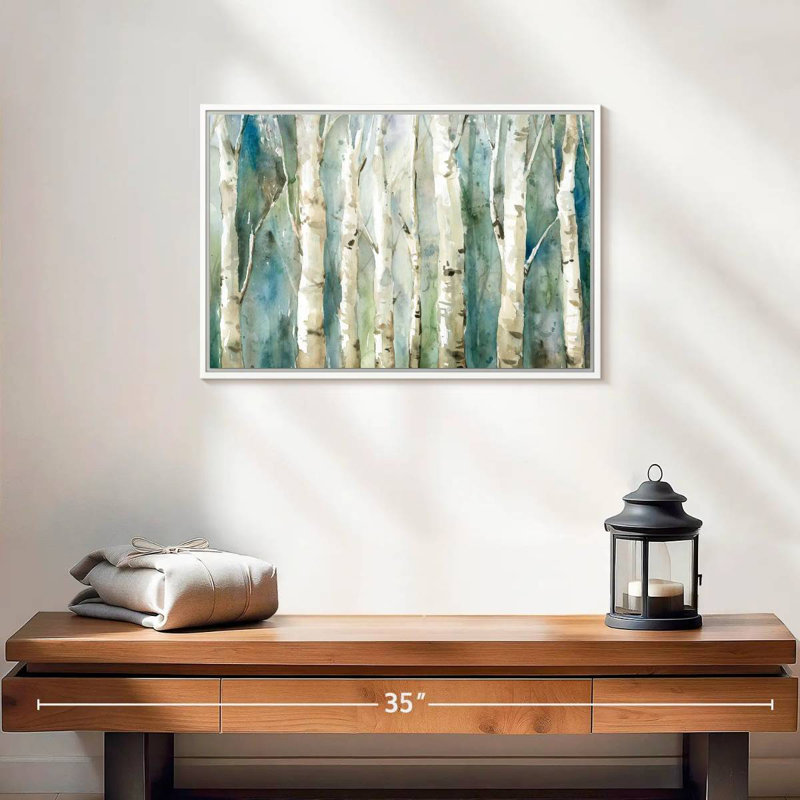 Birch River Walk, Cadre flottant blanc, 19 po x 13 po
