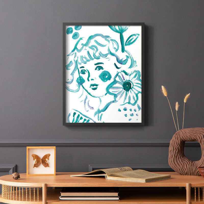 Budding Flower II Framed Print - Solid Wood, Black, 14" H x 11" W
