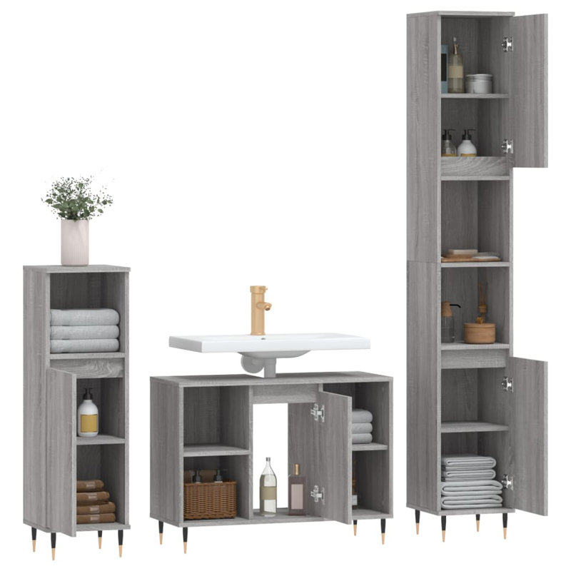 This trendy bathroom furniture set is meant to be an excellent addition to your bathroom, giving it a tidy and striking appearance!
