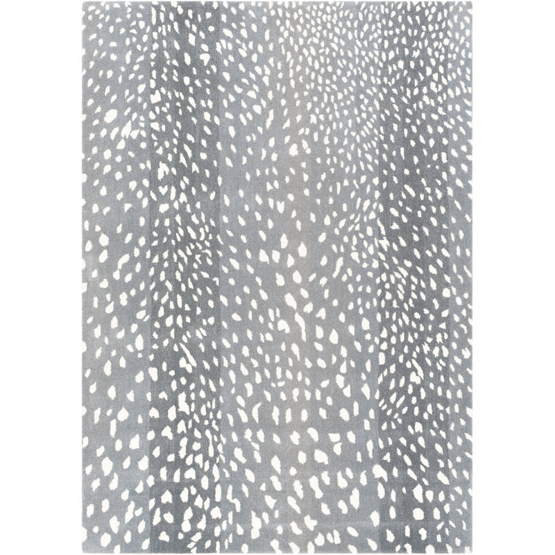 Tapis gris en laine touffeté à la main Elsberry, Rectangle 6 pi x 9 pi