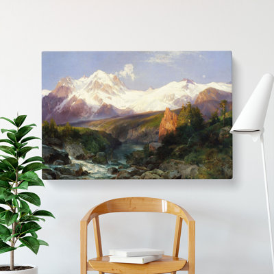 Teton Range by Thomas Moran - Wrapped Canvas Painting