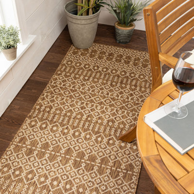 Tapis intérieur / extérieur Marshanna Nord Trellis Borwn