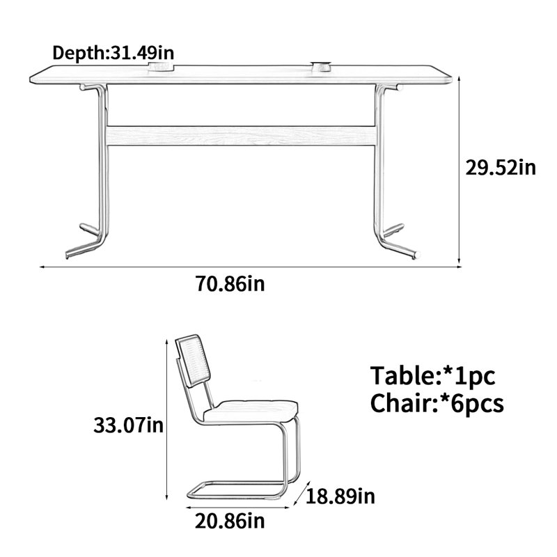 Vintage Rock Slab Dining Table, 29.52"H x 70.86"L x 31.49"W