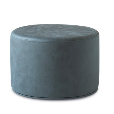 Celine 18" Wide Pouf B in Nubuck Fabric