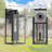 14'' H Black Outdoor Wall Light with Dusk to Dawn and Clear Tempered Glass-1577392932