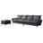104.5" Convertible Couch, Leather, Dark Grey Technical Leather With