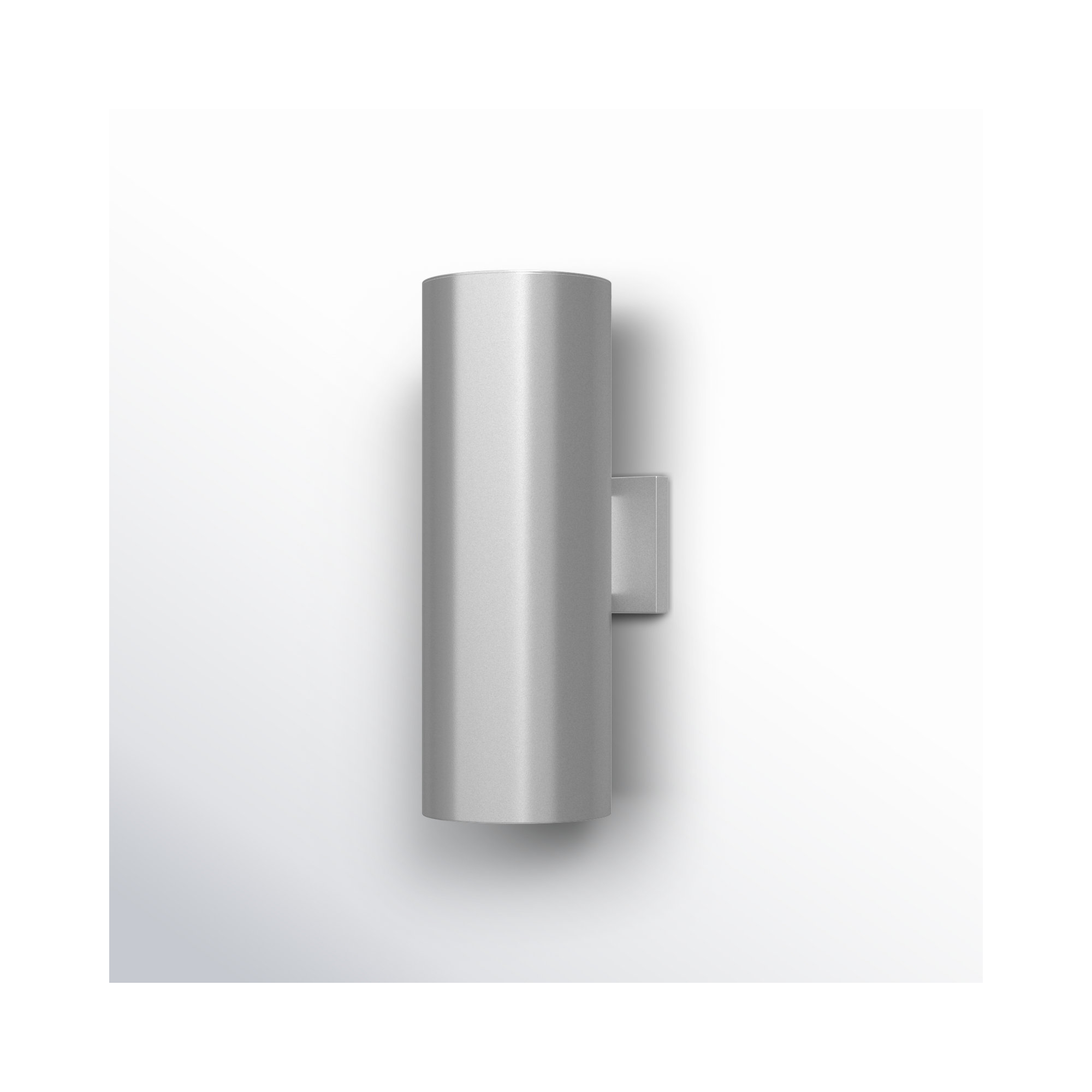Dylan 2 Light Cylinder Outdoor Aluminum Wall Light, 14.25" H x 5.13" W x 5.13" D, Silver, No