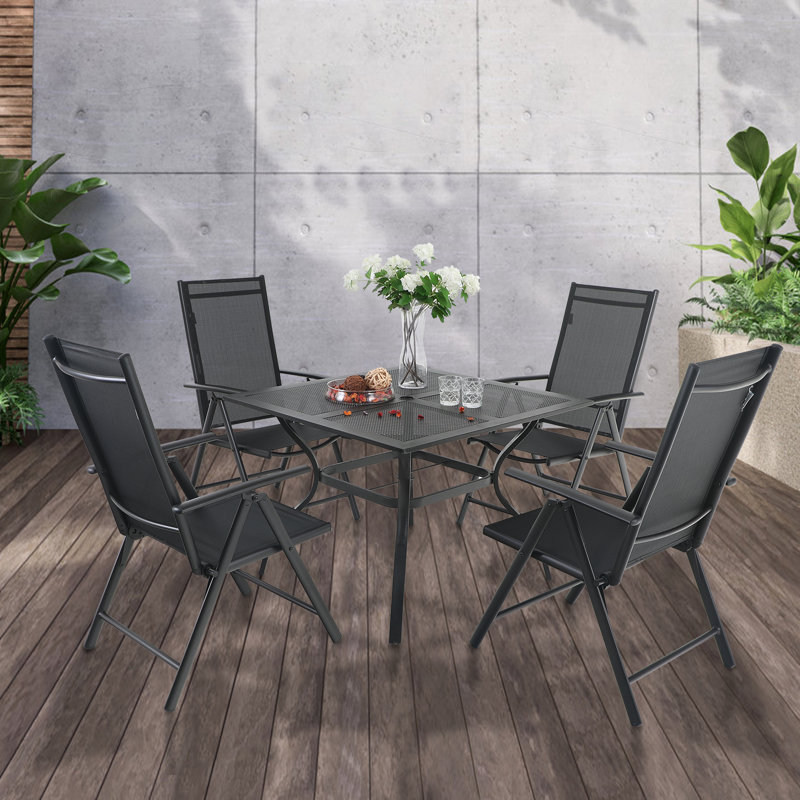 Alyah 4 - Person Patio Dining Set with Square Table
