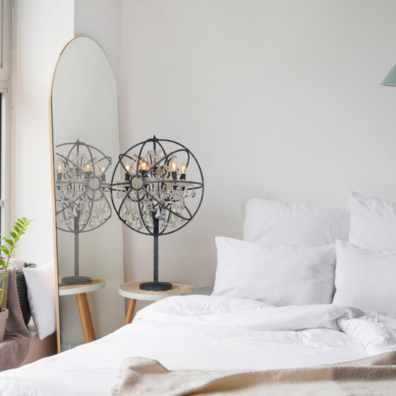 Modern 6-lights Orbit Table Lamp 21 Inches In Matt Black, Black