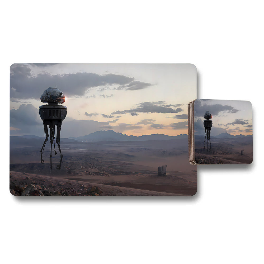 Desert Sci Fi Walker Landscape Placemats And Coaster Set