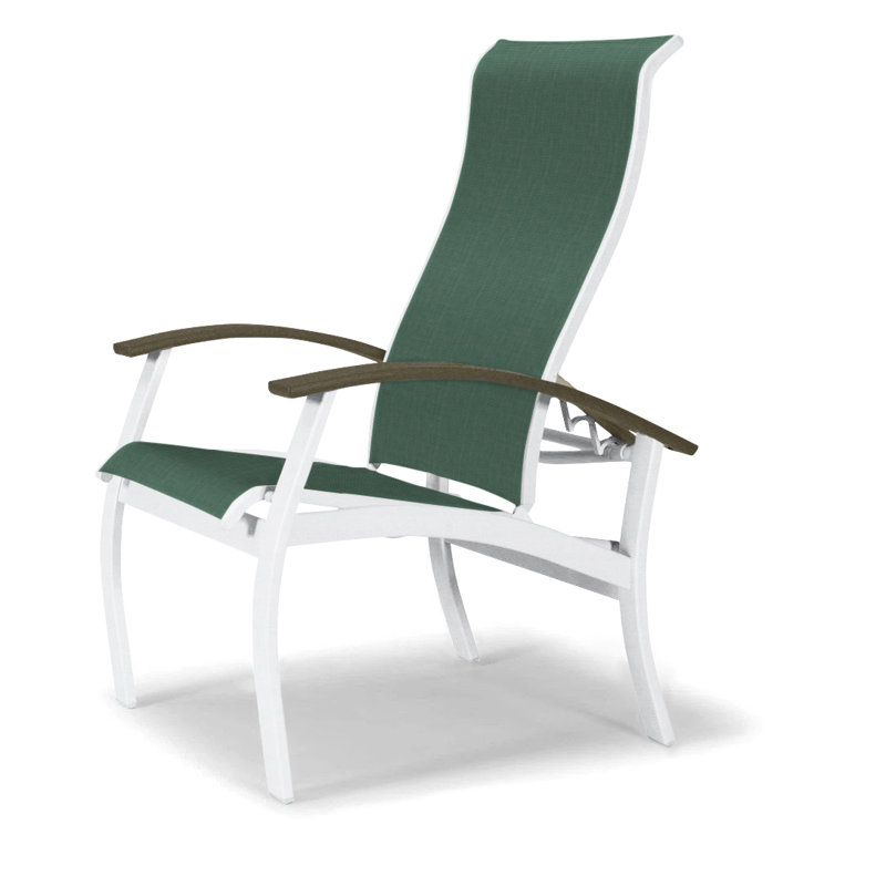 Chaise de patio Askar, Désert, Blanc brillant, Vert forêt 22D Sunbrella® vert