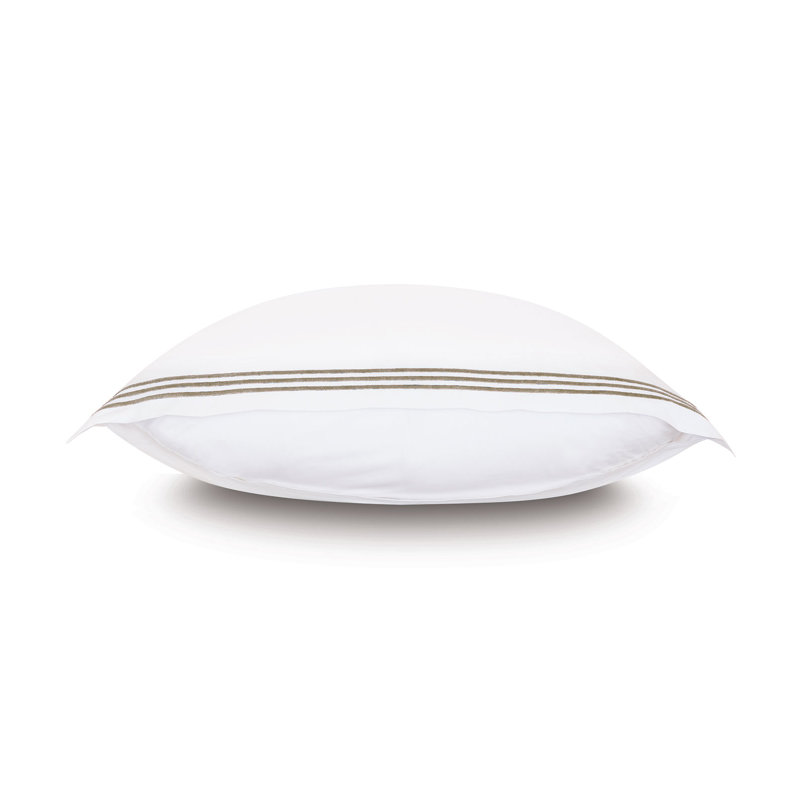 Tessa Cotton Sham Set, Euro, White/Sable, Multi-stripe