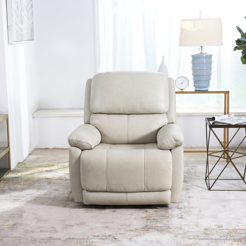 Musso Genuine Leather Dual-Power Glider Recliner