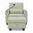Single sofa recliner with manually adjustable backrest, USB charging port on the armrest side, and a matching storage ottoman-1332471406