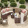 Wicker 6 - Person Modular Patio Conversation Sets with Cushions