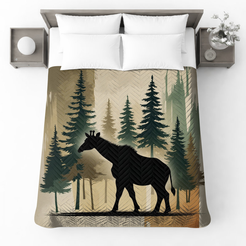 Girafe Silhouette Forest Bedding, Lit simple
