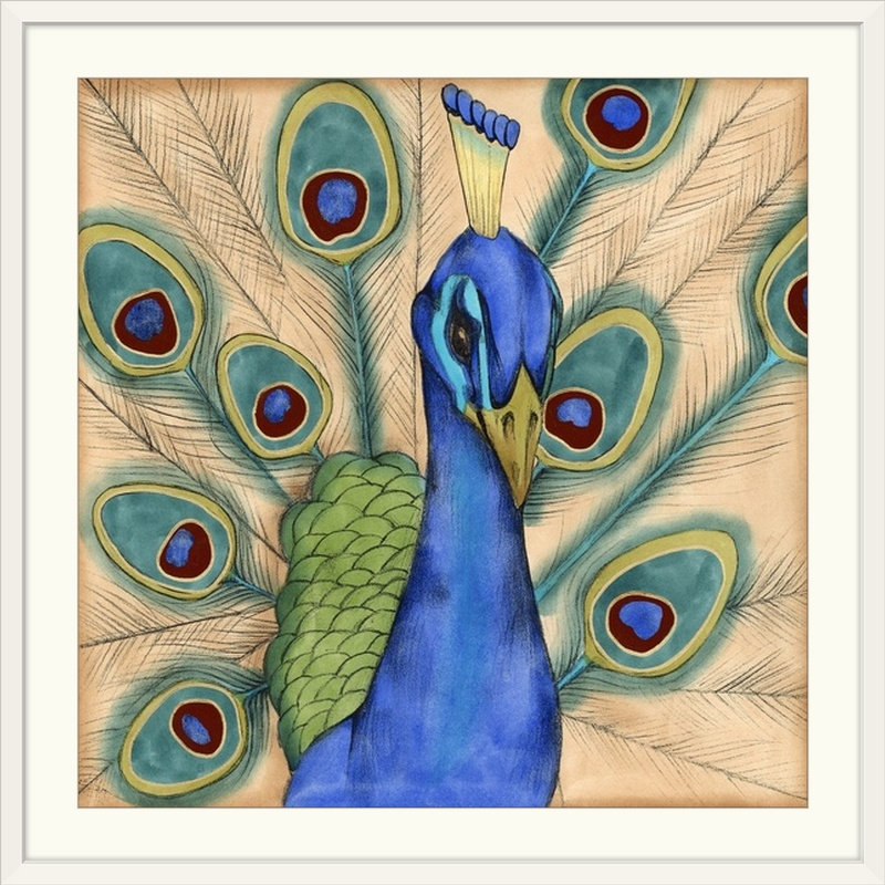 « i » jennifer de la peinture, reproduction d’art Eccentric Bird, H 38 po x l 38 po x P 1 po, Cadre blanc