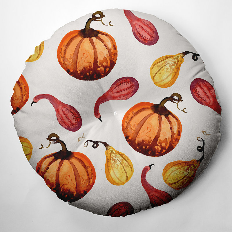 Coussin de sol 320_Gourds Galore Fall, 26 po x 26 po, Vert