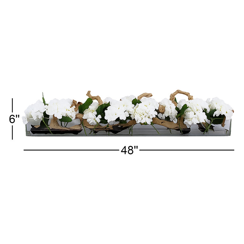 Casa Moderna Glass Plate Orchids Floral Arrangement in Planter
