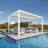 PURPLE LEAF Outdoor Louvered Pergola 10'x14' White Aluminum Pergola Modern Shade Gazebo with 2 Independently Adjustable Rainproof Hardtop for Patio Garden Yard-593520513