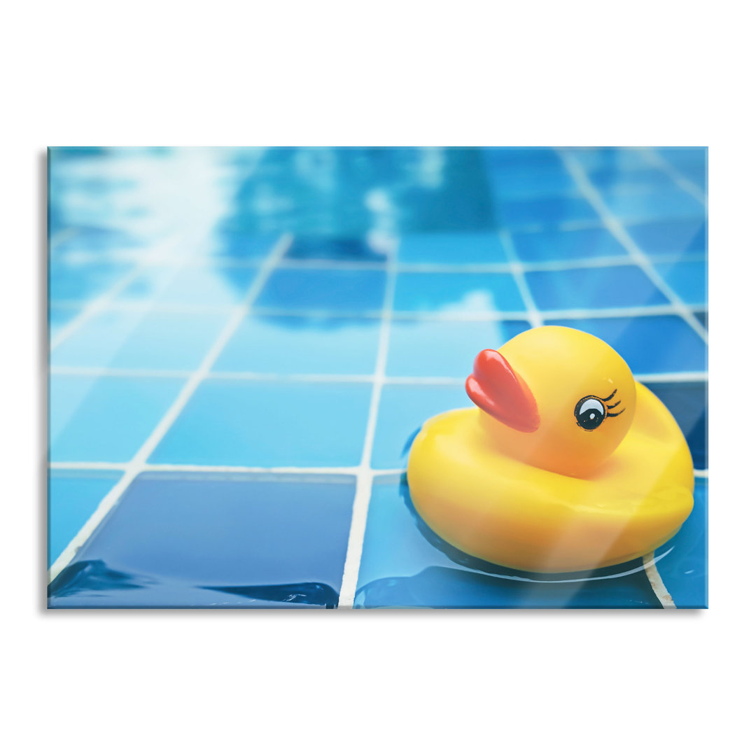 Ungerahmtes Foto auf Glas "Squeaky Duck in the Bath"