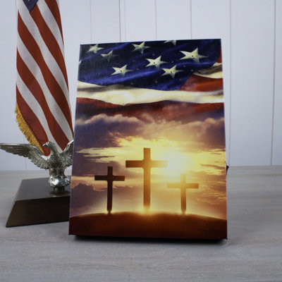 God and Country 8x6 Lighted Tabletop Canvas