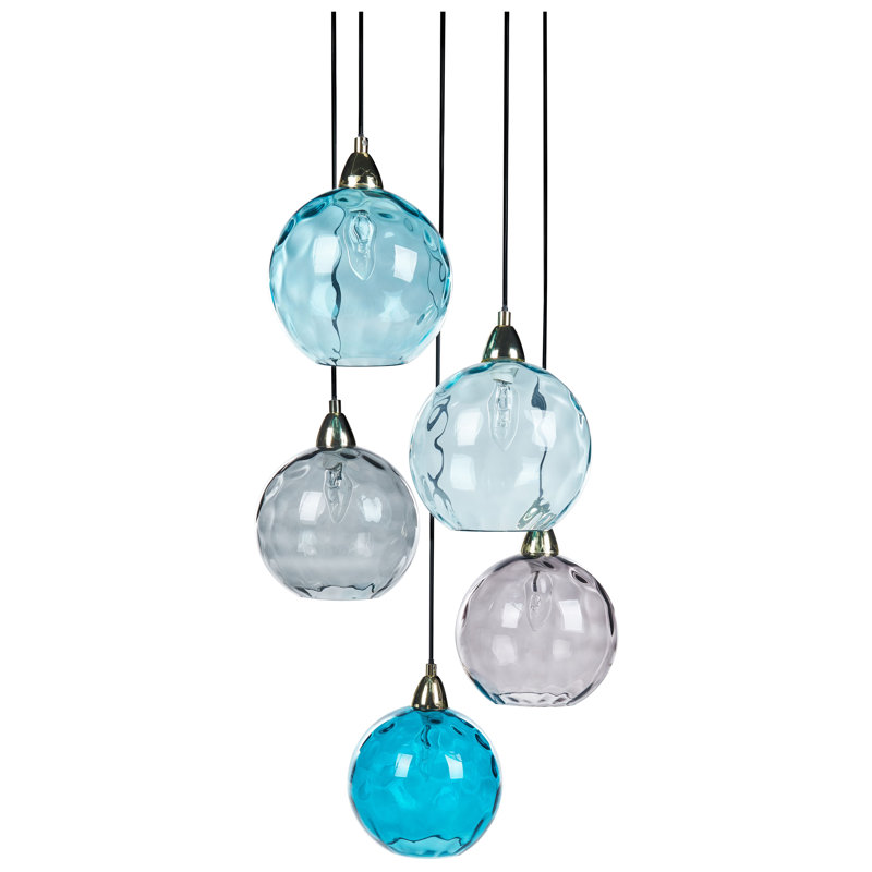PABELLON 5 - Light Gloss Bowl Pendant, Blue/Grey