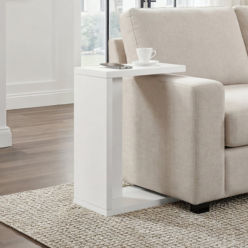 Table en C avec rangement Haught, Blanc