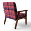 Fauteuil d'appoint rembourré à motif Blue Tartan-1896060896