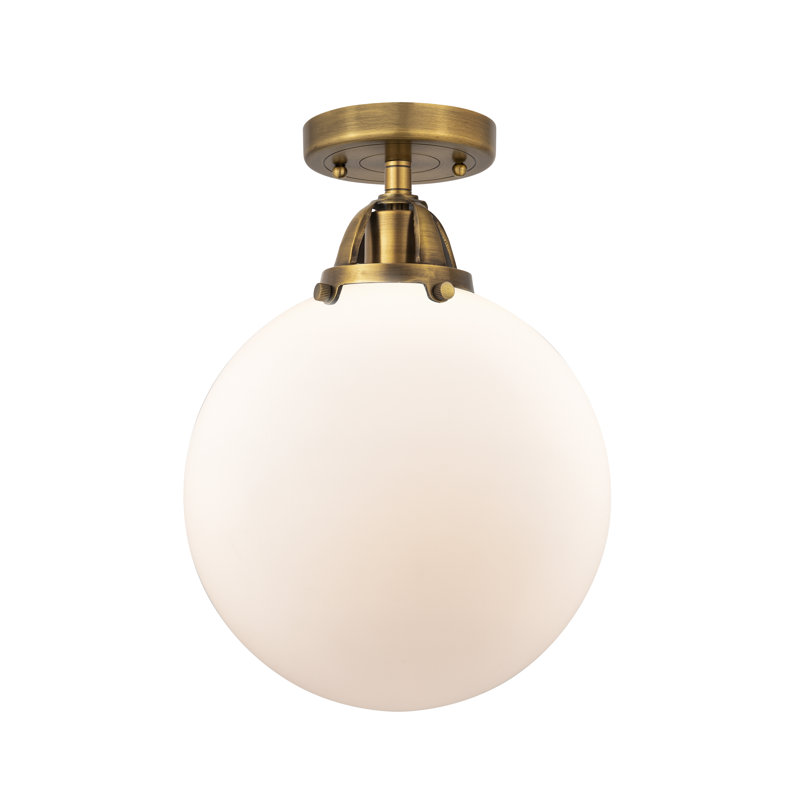 Alphonsa Glass Semi Flush Mount, Led, No, Brushed Brass