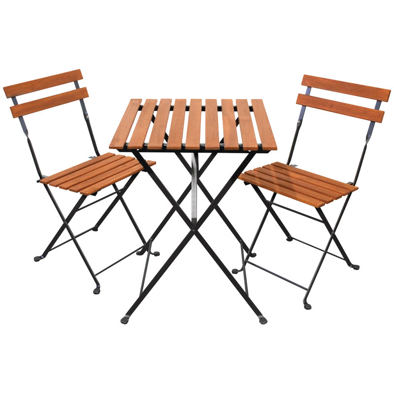 Juliaunna 2 - Person Acacia Patio Dining Set with Square Table